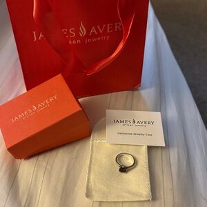 James Avery Silver Ring with Dark Gemstone
